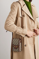 Thumbnail for your product : Gucci Horsebit 1955 Leather-trimmed Printed Coated-canvas Pouch - Brown - One size