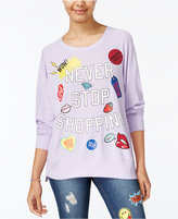 Thumbnail for your product : Rampage Juniors' Never Stop Shopping Oversized Graphic Sweatshirt