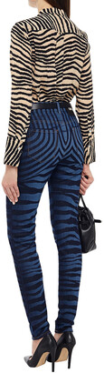 Just Cavalli Zebra-print High-rise Skinny Jeans