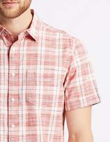 Thumbnail for your product : Marks and Spencer Pure Cotton Checked Shirt with Pocket
