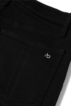 Rag & Bone Nina Cropped Distressed High-rise Skinny Jeans - Black