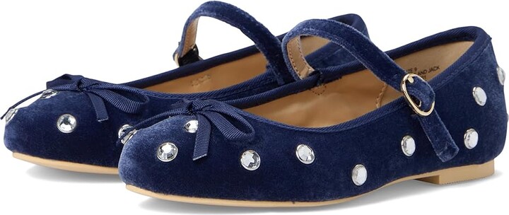 Janie and Jack Velvet Jewel Flat (Toddler/Little Kids/Big Kids) Girls Shoes : 3 Little Kid M, Leather/Polyester/Velvet
