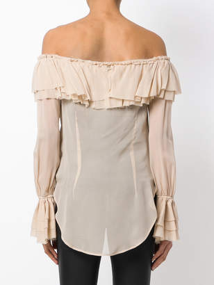 Twin-Set off shoulder ruffle blouse