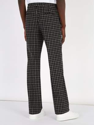 Givenchy Checked Wool Blend Trousers - Mens - Black White