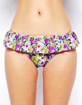 Thumbnail for your product : ASOS COLLECTION Violet Floral Ruffle Bikini Pant