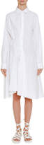Thumbnail for your product : Jil Sander Long-Sleeve Button-Front Shirtdress with Asymmetric Side Pleating
