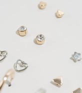 Thumbnail for your product : New Look 9 Pack Mixed Hoop Heart Earrings