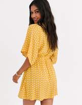Thumbnail for your product : Rip Curl Coastal Tides tie up beach midi dress in yellow