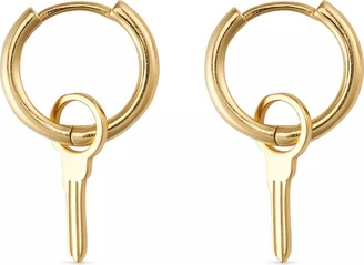 Heart Locket and Key Hoop Earrings {14k gold and sterling} — MEG