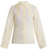 Thumbnail for your product : Chloé Lace Silk Blouse - Womens - Ivory