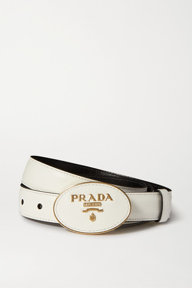 Prada - Textured-leather Belt - White