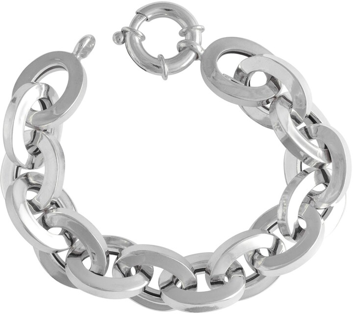 Loel & Co - Large Silver Chunky Chain Bracelet - ShopStyle