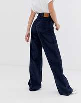Thumbnail for your product : Levi's Ribcage wide leg pants in blue corduroy