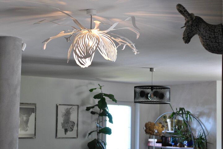 Etsy Modern Lamp Unique Design Ceiling White Pendant Light Wild Flower Designer Lighting Lamps