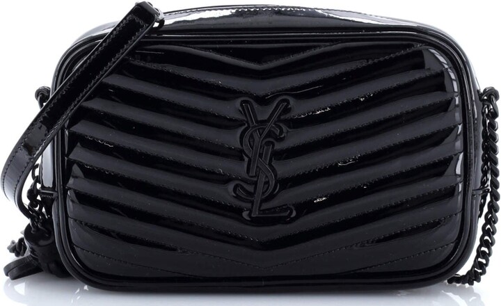 Saint Laurent Lou Camera Bag Matelasse Chevron Patent Mini