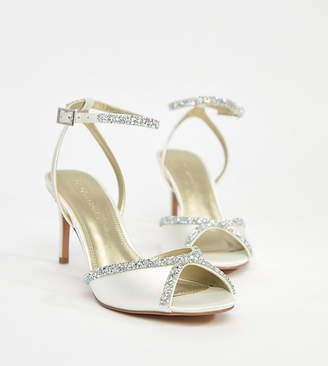 ASOS Design Heart Beat Bridal Embellished Heeled Sandals