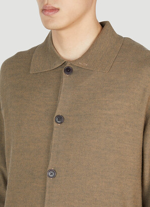 Lemaire Convertible Collar Cardigan - Man Knitwear Brown L
