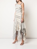 Thumbnail for your product : Monse Flap Shoulder Fringed Stripe Dress