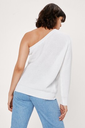 Nasty Gal Womens Knitted One Shoulder Loose jumper