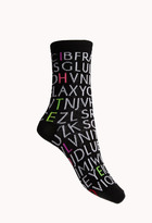 Thumbnail for your product : Forever 21 Love Hate Alphabet Socks
