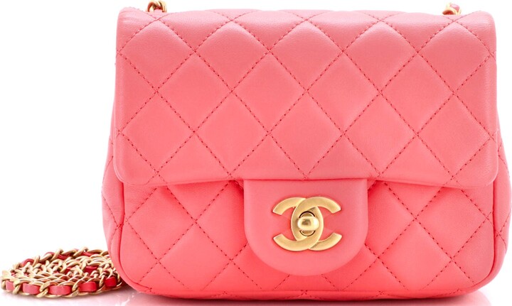 Chanel Pearl Crush Square Flap Bag Quilted Lambskin Mini