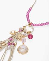 Thumbnail for your product : Chico's Chicos Long Pink Suede Charm Necklace