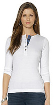 Thumbnail for your product : Lauren Ralph Lauren Three-Quarter Sleeved Cotton Henley