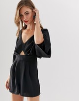 Thumbnail for your product : ASOS DESIGN DESIGN romper with kimono sleeve and cut out