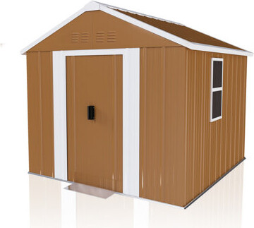 IRHOMA 6X4 FT Heavy-Duty Metal Storage Shed with Windows, Lockable Door & Ventilation - Weatherproof Outdoor Garden Shed for Backyard, Lawn, and Tool Organiz