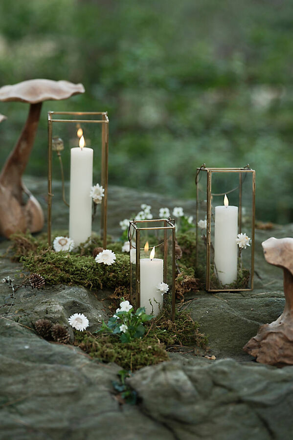 Slim Brass + Glass Lantern