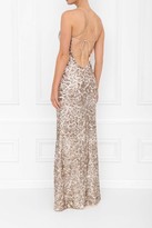 Thumbnail for your product : Honor Gold Harley Gold Sparkle Sequin Backless Maxi Dress With Split