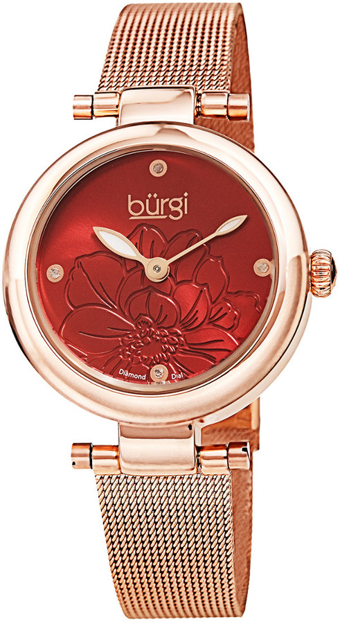 Burgi Women's Stainless Steel Diamond Watch - ShopStyle