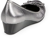 Thumbnail for your product : Cole Haan Tali Air Metallic Leather Bow Wedges