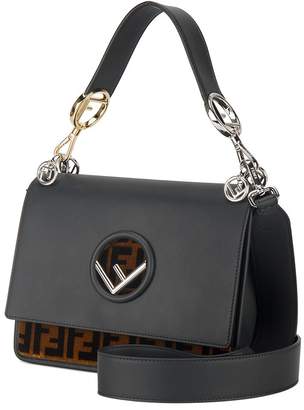 Fendi Black & Brown Leather Kan I F handbag