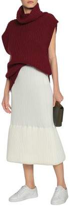 Jil Sander Ribbed Wool-blend Midi Skirt