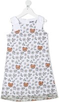 Thumbnail for your product : MOSCHINO BAMBINO Teddy Bear And Floral-Print Dress