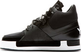 Thumbnail for your product : Y-3 Black Neoprene & Leather Riyal Sneakers