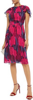 Thumbnail for your product : Halston Cape-effect Printed Chiffon Dress