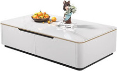 Bkoksety Modern Simple Rectangular Rock Slab Coffee Table