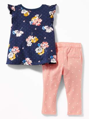 Old Navy Flutter-Sleeve Top & Jersey Pants Set for Baby