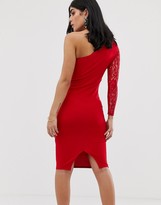 Thumbnail for your product : AX Paris one shoulder lace bodycon dress