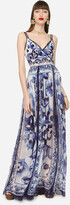 Thumbnail for your product : Dolce & Gabbana Long majolica-print chiffon dress