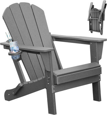 Ebern Designs Durable Hdpe Adirondack Chairs Foldable Design Modern Style For Outdoor Patios