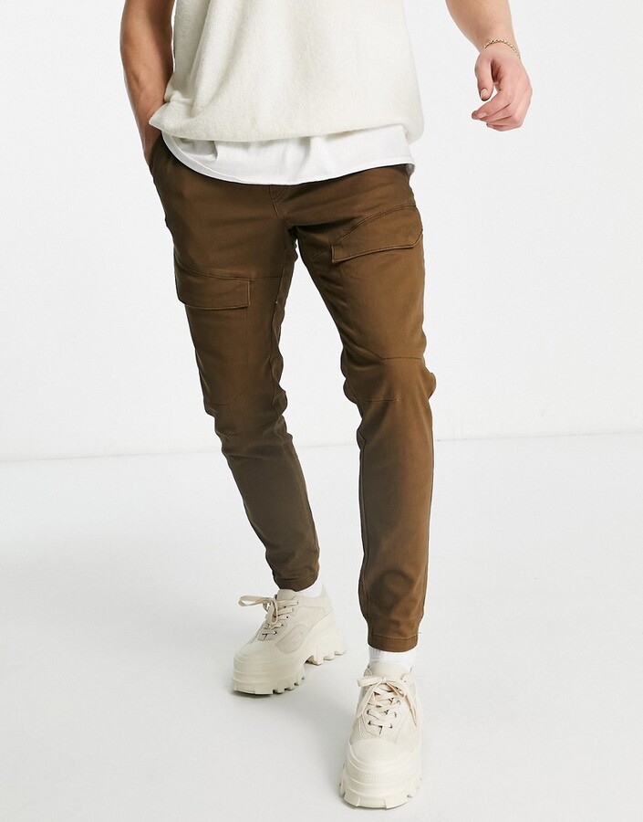 Jack and Jones Intelligence cargo pants with front pocket in brown -  ShopStyle Chinos & Khakis