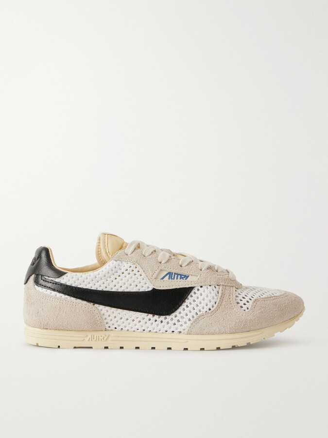 AUTRY Windspin Knit And Suede Sneakers - White