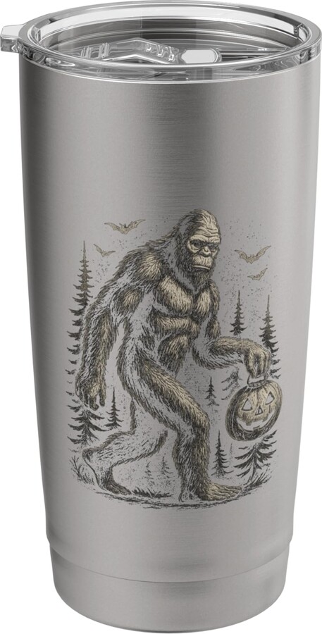 US Flag D-Day 81st Anniversary Veterans 1944 2025 Bigfoot Halloween Pumpkin Night Hiker Fun Stainless Steel Insulated Tumbler