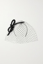 Thumbnail for your product : Philip Treacy Crystal-embellished Mesh And Glittered Velvet Fascinator - Black