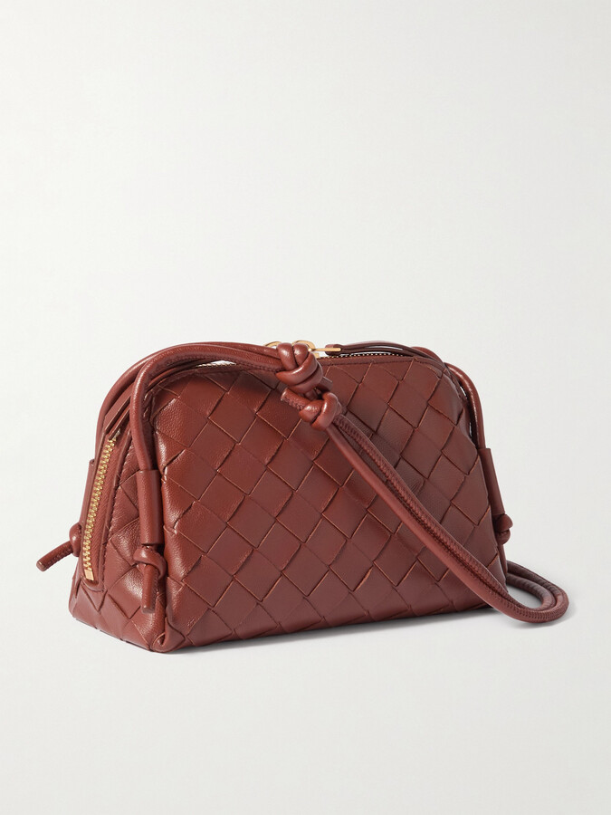 Bottega Veneta Concert Pouch Intrecciato Leather Shoulder Bag - Brown