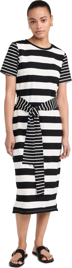 ENGLISH FACTORY Contrast Stripe Knit Midi Dress