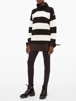 Thumbnail for your product : Moncler Layered-effect Roll-neck Virgin-wool Sweater - Black White